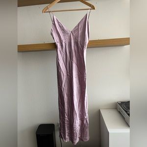 Lilac Silk Fleur Du Mal Midi Slip Dress